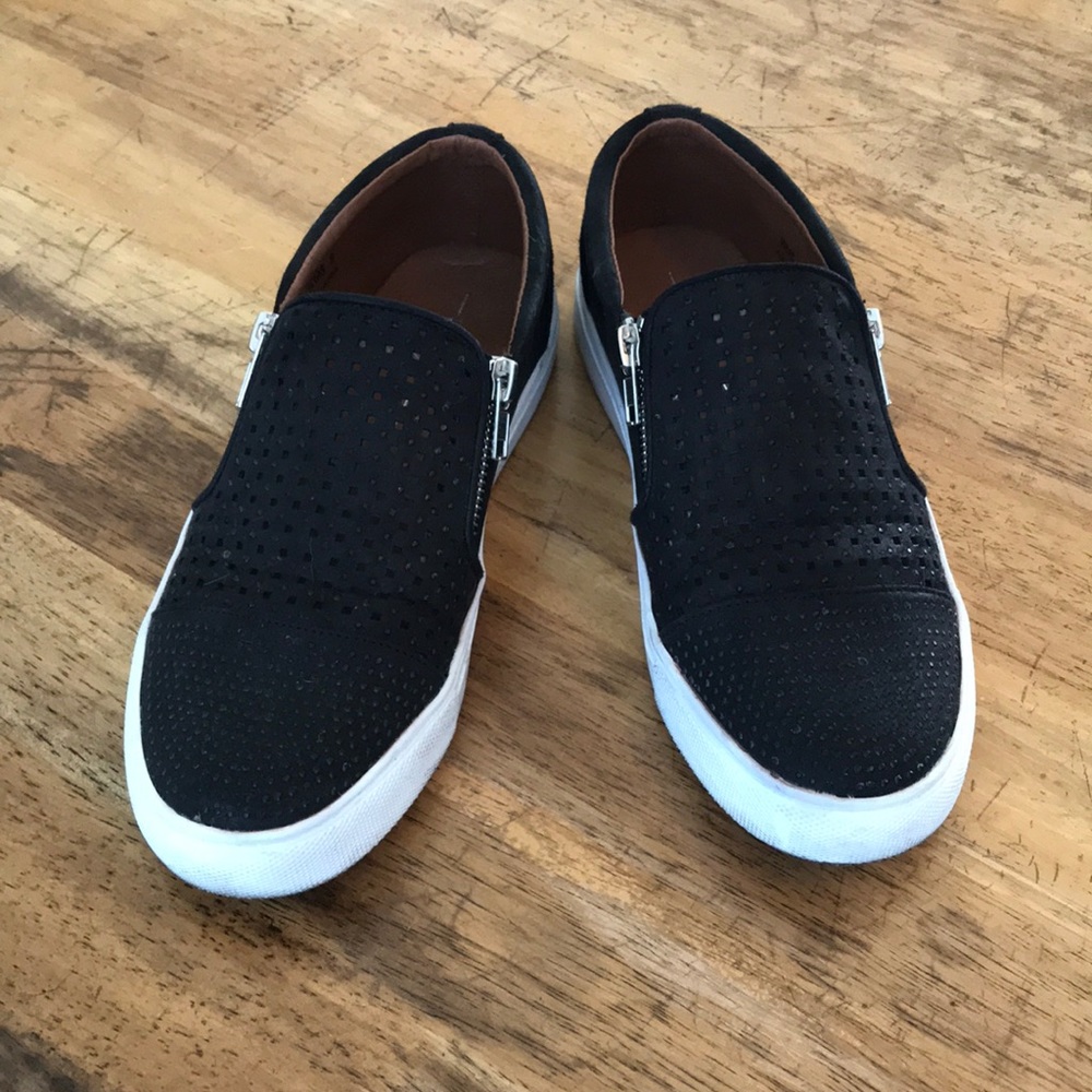 Black Zip-Up Sneakers